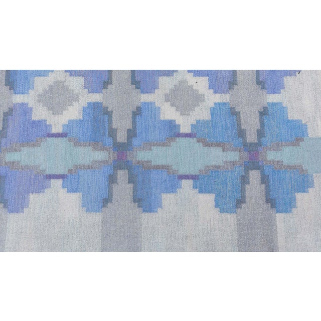 Doris Leslie Blau Vintage Swedish Flat Woven Rug by Judith Johansson For Sale - Image 11 of 11