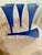 Vintage Post Modern Hollow Stem Cobalt Blue Flute Glasses a Set 6 For Sale - Image 4 of 6