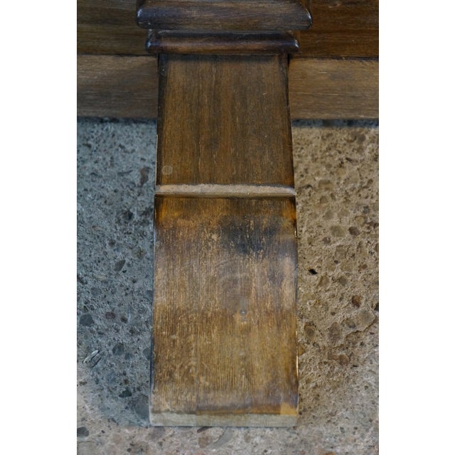 Late 20th Century Rustic Farmhouse Industrial Modern Acacia Metal & Glass Round Dining Table 42" For Sale - Image 16 of 17