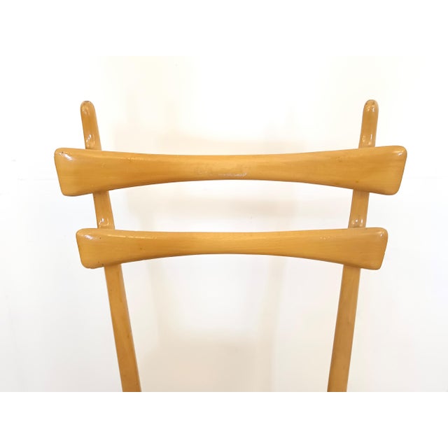 Vintage Maple Dining Chairs with Ultramarine Blue Fabric, 1950s, Set of 5 For Sale - Image 9 of 11