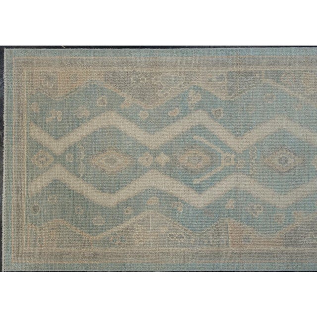 Turkish Turkish Oushak Rug 2'9" x 9'8" For Sale - Image 3 of 10