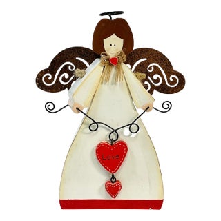 1990s Vintage Boho Chic Arts & Crafts Valentine Angel - Love For Sale