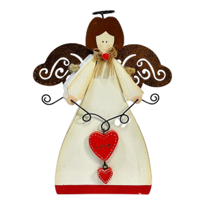 1990s Vintage Boho Chic Arts & Crafts Valentine Angel - Love