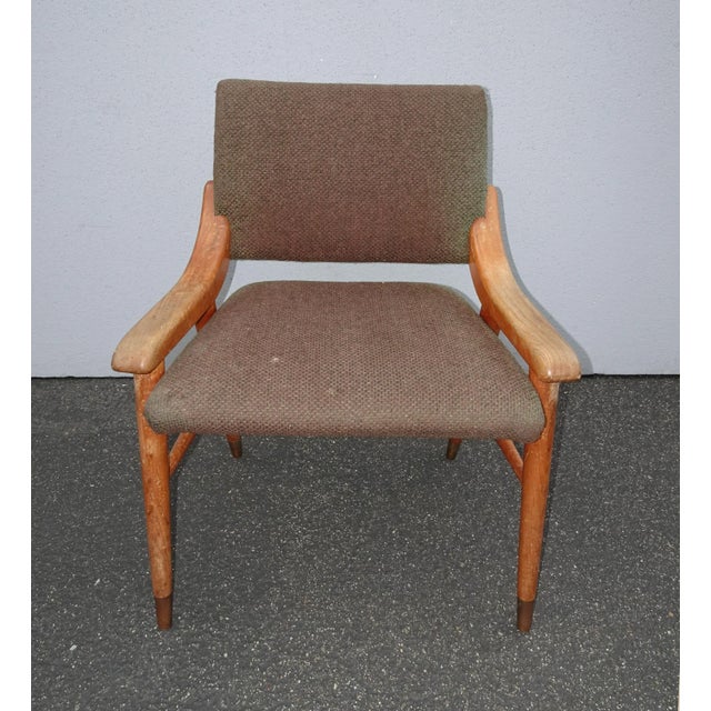Mid-Century Modern Vintage Danish Mid Century Modern Solid Wood Accent Chair For Sale - Image 3 of 13