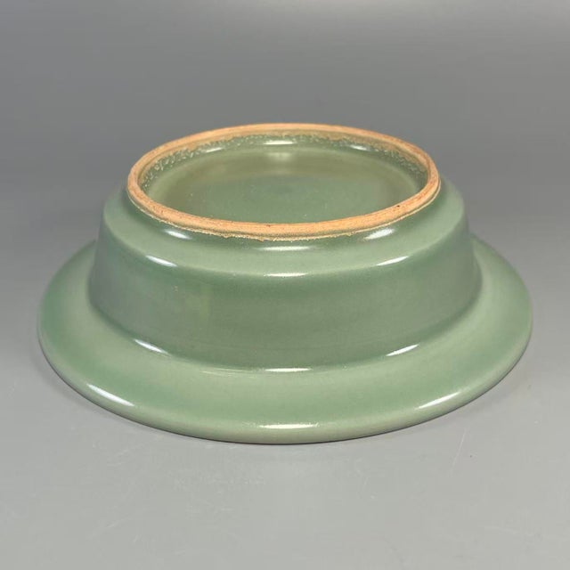 China Vintage‑Style Celadon Five‑tube Flower Holder Plate For Sale - Image 4 of 5