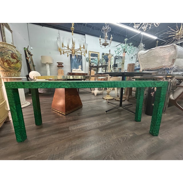 Faux Malachite Console Table For Sale - Image 10 of 11