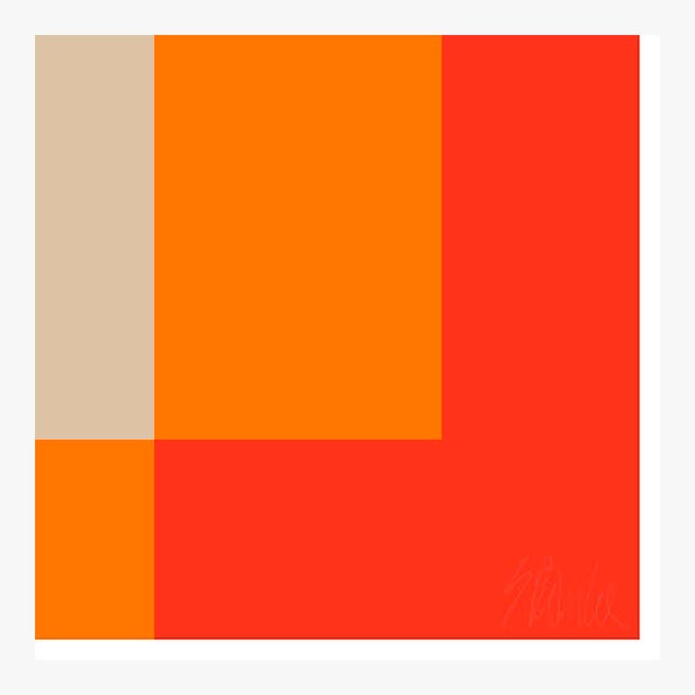 Not Yet Made - Made To Order Two Toned Interactions, Orange Fine Art Print 24" X 24" by Liz Roache For Sale - Image 5 of 6