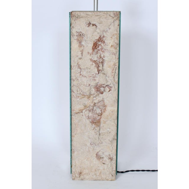 Laurel Lamp Co. Style Travertine and Mirror Table Lamp, 1960s For Sale - Image 12 of 17