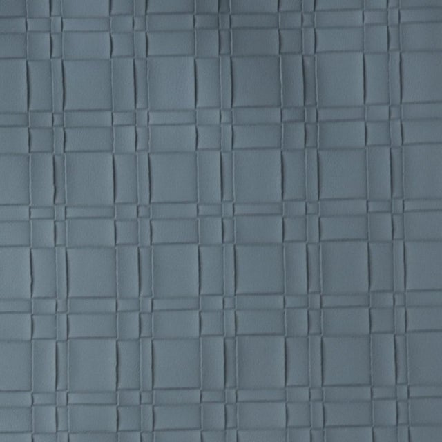 20x20" Woven Faux Leather Cushion Cover - Slate Blue For Sale - Image 4 of 8