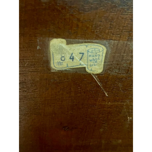 Mid 20th Century Spanish Renaissance Revival Carved Walnut Sgabello Hall Chair With Leather Seat For Sale - Image 11 of 11