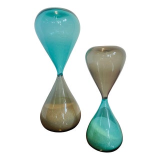Hourglasses by Fulvio Bianconi for Venini, 1980s, Set of 2 For Sale