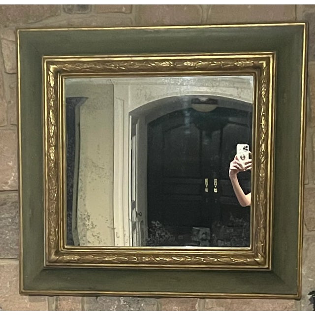 Paul Ferrante Alana 22k Gold Leaf & Olive Green Antiqued Mirror For Sale In New York - Image 6 of 8