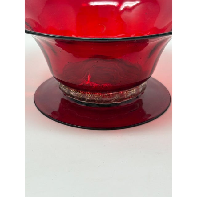 Murano Glass Ruby Red Saucers and Desserts For Sale - Image 4 of 8