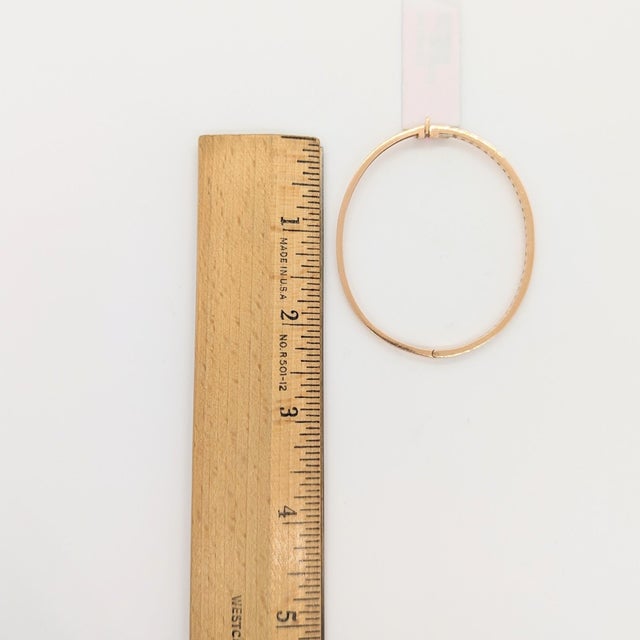 White Diamond Round Bangle in 14K Rose Gold For Sale In Los Angeles - Image 6 of 6