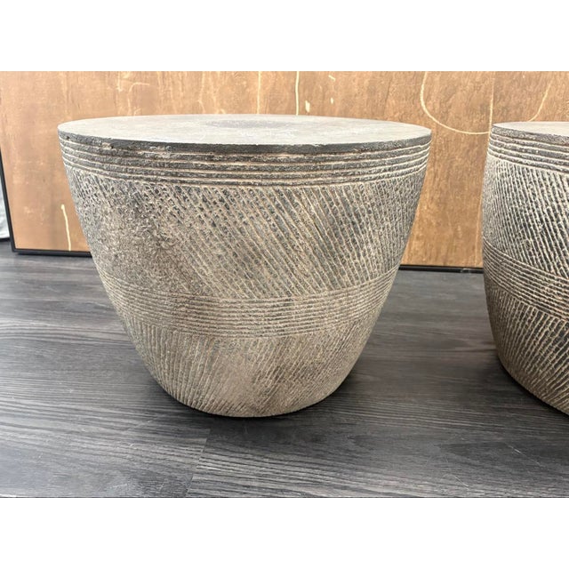 Rh Restoration Hardware Vetro Round Side Table – 21" Diam., Set of 2 For Sale In Columbus - Image 6 of 18