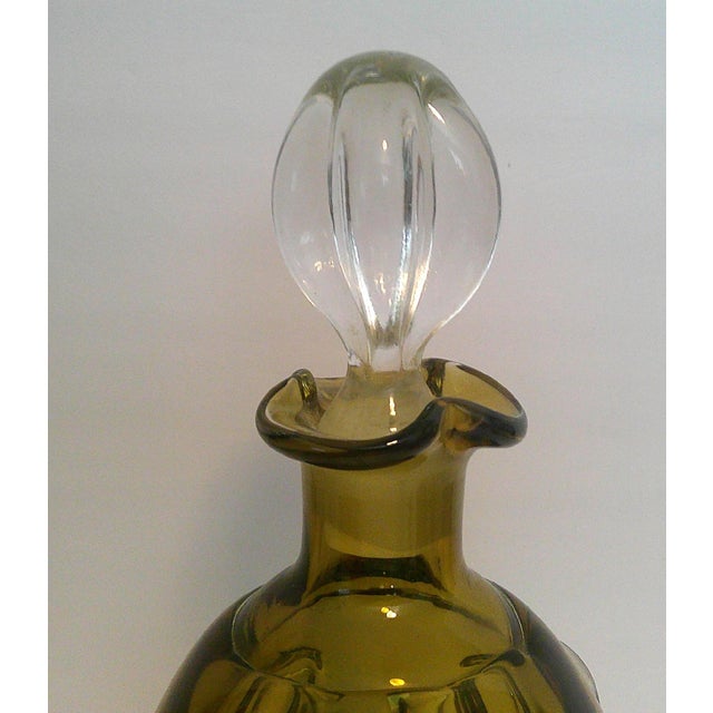 Mid-Century Modern Vintage Scandinavian Aseda Sweden Amber Glass Decanter Bo Borgström 1960s For Sale - Image 3 of 11