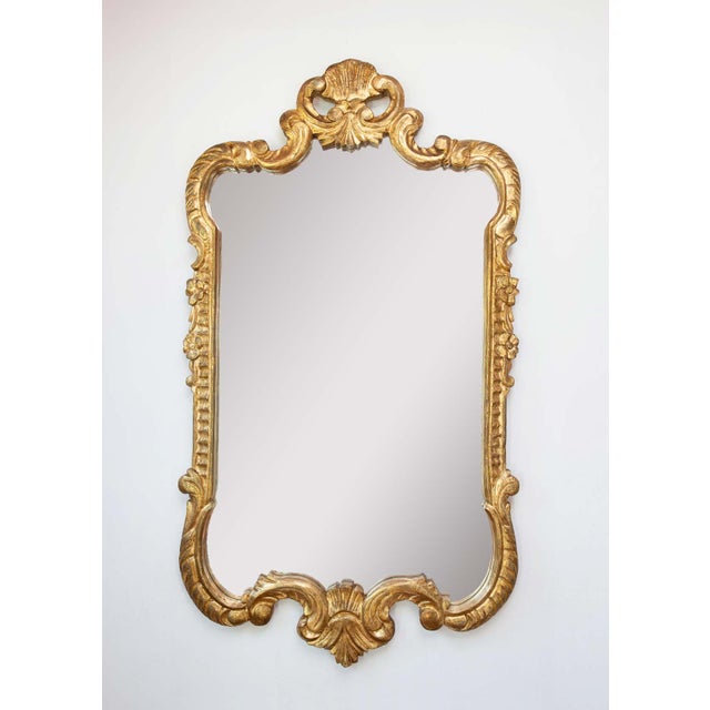 French Baroque Style Gold Leaf Gilt Wood Mirror, 1950s For Sale - Image 9 of 9