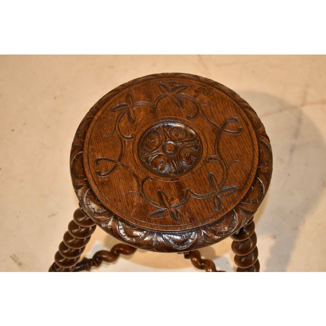 Late 19th Century French Oak Tripod Stool For Sale - Image 10 of 10