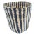 Small Handwoven Vietnamese Seagrass Basket in Black & Natural Woven Pattern For Sale