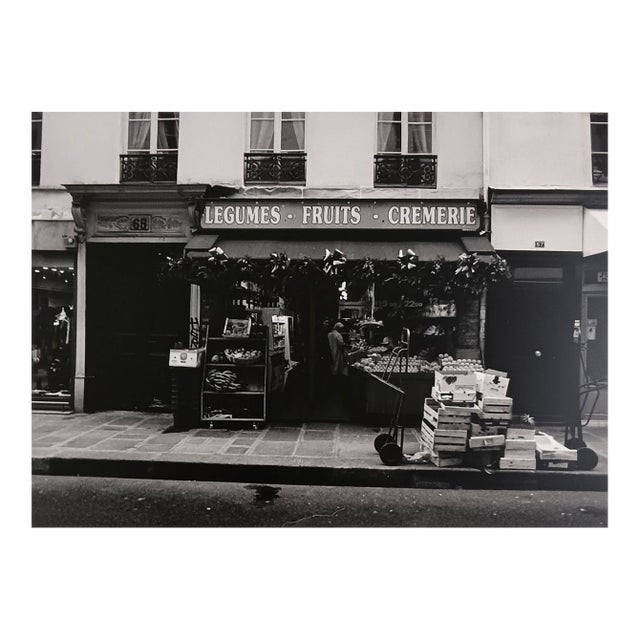 1980s Paris Market Street Scene Photograph For Sale