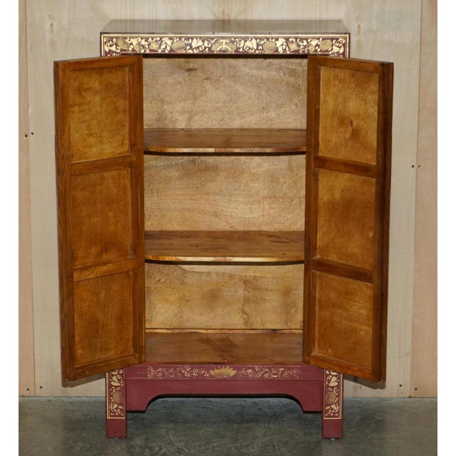 Chinese Butterfly Hand Painted Lacquered Cupboard, 1900s For Sale - Image 18 of 18