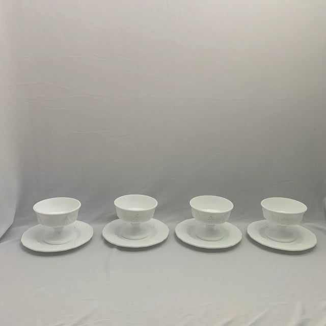 Glass Milk Glass Grape Harvest Dessert Plate & Compote Set- 8 Pieces For Sale - Image 7 of 7