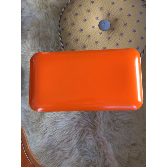 French Equestrian Orange and Brown Hermès Inspired Change Tray For Sale - Image 4 of 9