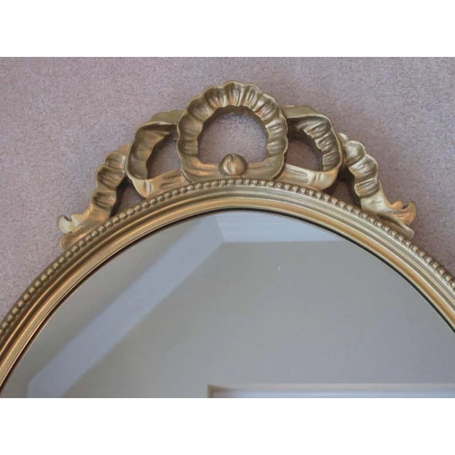 Mid 20th Century Vintage Mid 20th Century Gold Oval Mirror For Sale - Image 5 of 7