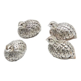Silver Salt and Pepper Shakers, Set of 4 For Sale