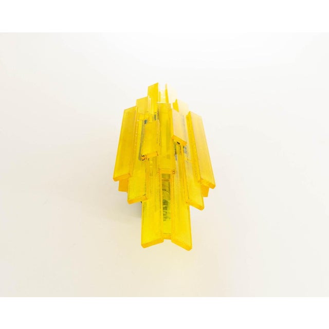 1960s Yellow Acrylic Wall Lamps by Claus Bolby for Cebo Industri, 1960s, Set of 2 For Sale - Image 5 of 8