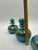 Turquoise Blue Opaline Bottles with Painted Golden Flowers Decoration, 1890s, Set of 3 For Sale - Image 4 of 11