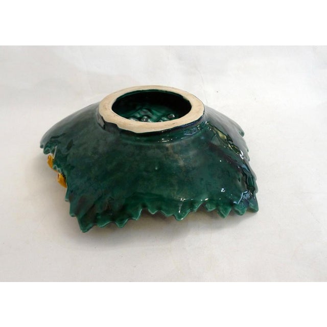 Ceramic Mid-Century Barbotine Fruit Bowl with Leaves and Lemons, 1960s For Sale - Image 7 of 12