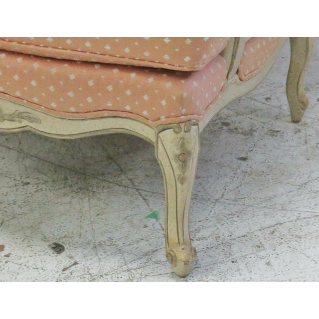 Silvercraft Distressed Cream Painted Bergere For Sale In Philadelphia - Image 6 of 7