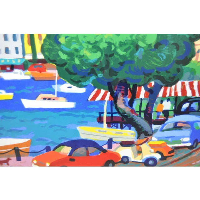 Green 'The Riviera II' Framed Serigraph For Sale - Image 8 of 9