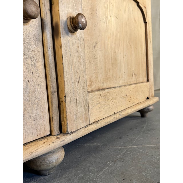 Antique English Deep Pine Dresser or Sideboard W/ Six Bun Feet | Circa 1890 For Sale - Image 12 of 18