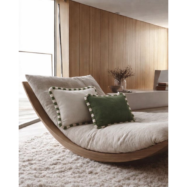 Green & Ivory Fringed Cushions – Set of Two A sophisticated dialogue of color and texture, this exclusive set pairs the...
