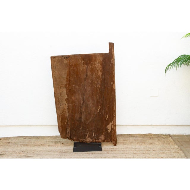 Brown Sub-Saharan Sun Bleached African Antique Door For Sale - Image 8 of 9