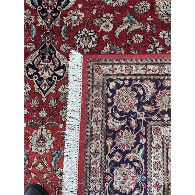 Beautiful Persian silk Qom rug made of 100% silk, handmade, freshly washed