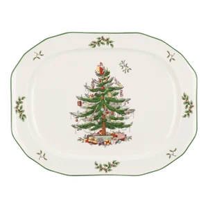 Spode Christmas Tree Sculpted Oval Platter 14"