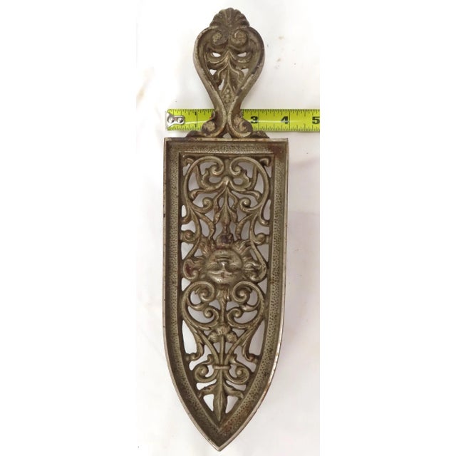 Fancy Large Size Antique Cast Iron Tailors Sad Iron Trivet From Germany For Sale - Image 11 of 13