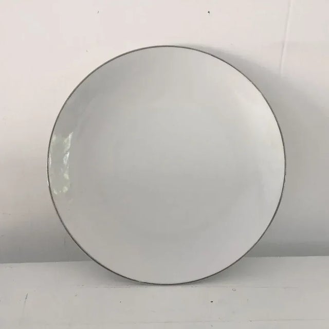 Mikasa Contemporary Mikasa Fine China "Regal" Platinum Rim Chop Plate For Sale - Image 4 of 4