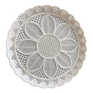 Vintage Pierced Porcelain Tray C. 1960s For Sale