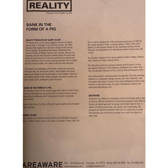 "Reality" Decor Piece by Designer Harry Allen of Bank in the Form of a Pig For Sale - Image 11 of 11