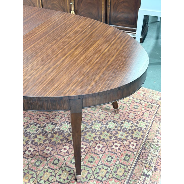 Ethan Allen Ethan Allen Hathaway Oval Zebrawood Dining Table For Sale - Image 4 of 7