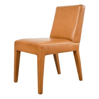 Ralph Lauren Mahogany Leather Italian Dalton Dining Chair For Sale