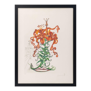 Salvador Dali "Tiger Lily (Mustache)" Etching 1972