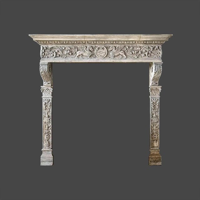 Antique Italian Renaissance Style Marble Mantel For Sale - Image 13 of 13