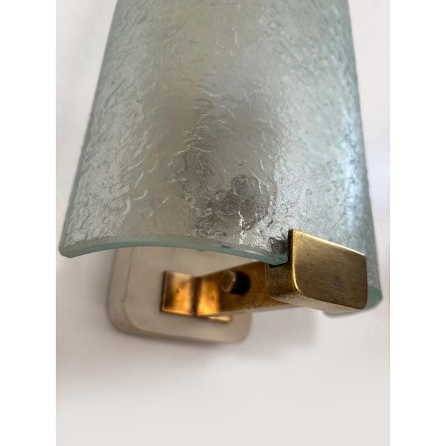 Large Glass and Brass Wall Lamp from Fontana Arte, Italy, 1950s For Sale - Image 12 of 13
