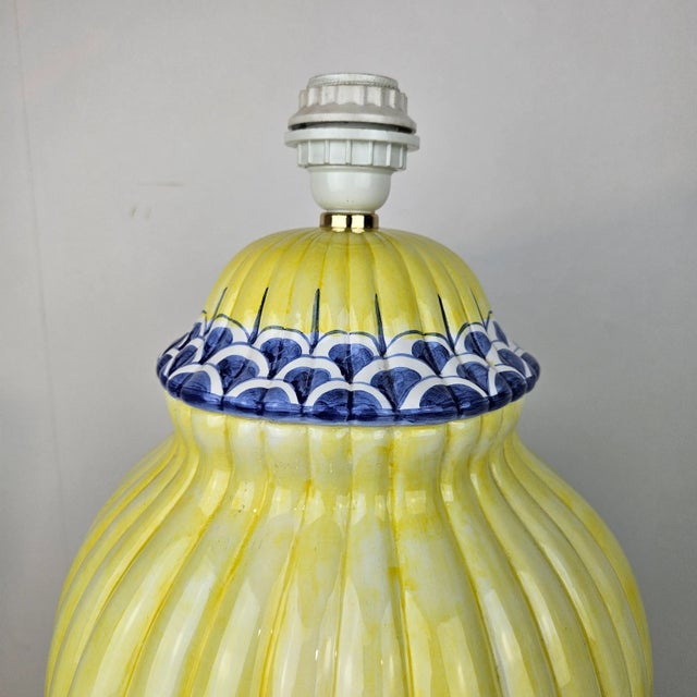 Large French Riviera Porcelain Lamp Base, 1980s For Sale - Image 6 of 10