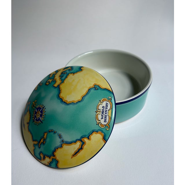 Tiffany & Co. Porcelain "World Discovery" Covered Box For Sale - Image 9 of 16